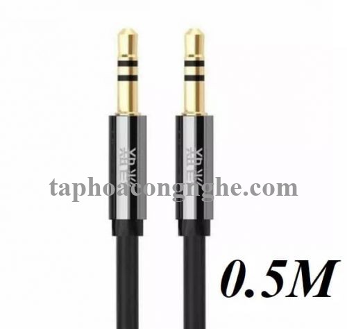 Ugreen 10723 0.5M màu Đen Cáp âm thanh 2 đầu 3.5mm dương dây dẹt AV119 30010723